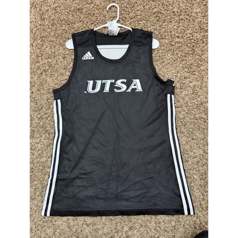 Adidas UTSA Roadrunners NCAA Basketball Black White Practice Jersey Sz XL